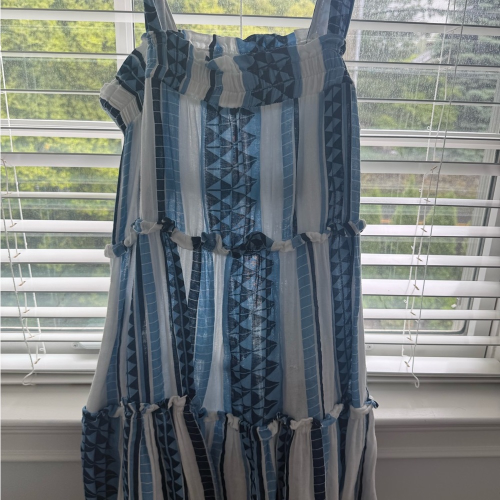 Elan Navy and White Patterned Dress